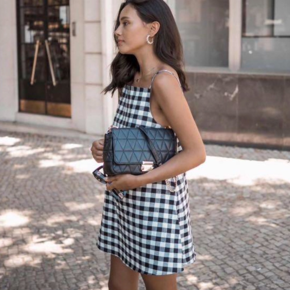 Zara Gingham Checkered Mini Dress - Size Medium